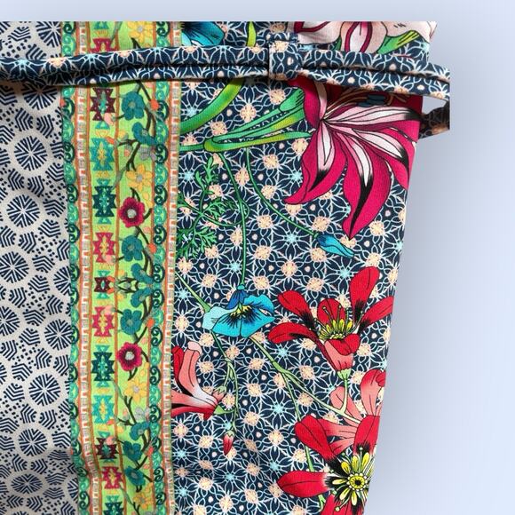 JOHNNY WAS WOMENS BAY BLUE Print HIGH WAIST BIKINI Bottoms SZ S 2 4 $120 NWOT - Picture 8 of 13